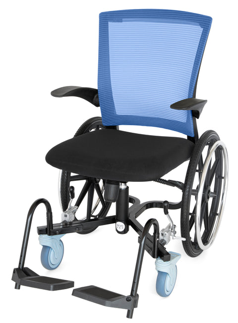 Lightweight Narrow Slim-Line Indoor Blue Wheelchair - 21.75" wide | FLUX Dart