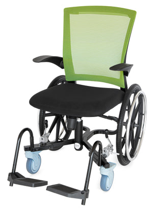 Lightweight Narrow Slim-Line Indoor Green Wheelchair - 21.75" wide | FLUX Dart