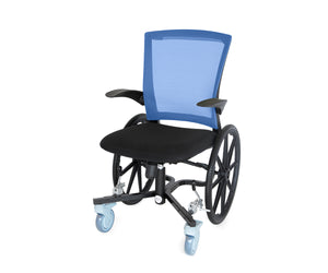 Lightweight Narrow Slim-Line Indoor Blue Wheelchair - 21.75" wide | FLUX Dart